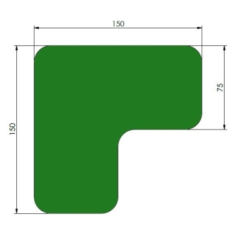 Supreme v, 90° afgeronde hoek, groen, 15cm x 15cm x 7,5cm, aantal/set=40st.