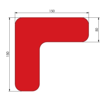 X-treme, 90° afgeronde hoek, rood, 15cm x 15cm x 5cm, aantal/set=50st.