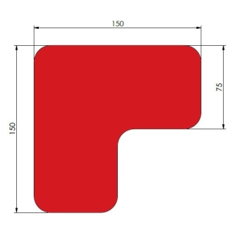 X-treme, 90° afgeronde hoek, rood, 15cm x 15cm x 7,5cm, aantal/set=40st.