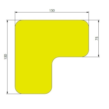 X-treme, 90° afgeronde hoek, geel, 15cm x 15cm x 7,5cm, aantal/set=40st.