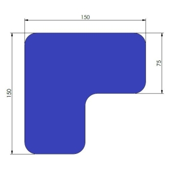 X-treme, 90° afgeronde hoek, blauw, 15cm x 15cm x 7,5cm, aantal/set=40st.