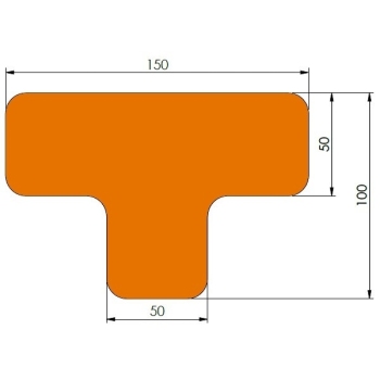 Supreme v, afgeronde T‘s, oranje, 10cm x 15cm x 5cm, aantal/set=40st.