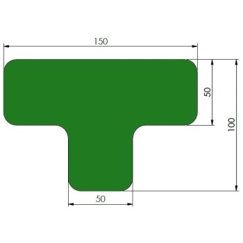 Supreme v, afgeronde T‘s, groen, 10cm x 15cm x 5cm, aantal/set=40st.