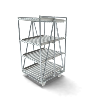 Durchlaufregal fahrbar, gerade, 937x1030mm