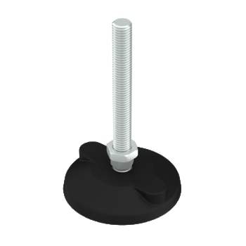 Aufstellfuß M12 Kugelgelenk, L=100 mm, ø 80 mm, rutschfest Aufstellfuß M12 Kugelgelenk, L=100 mm, ø 80 mm, rutschfest