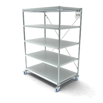 Fachbodenregal auf Rollen, 1300x800mm