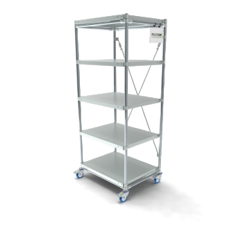 Fachbodenregal auf Rollen, 750x600mm