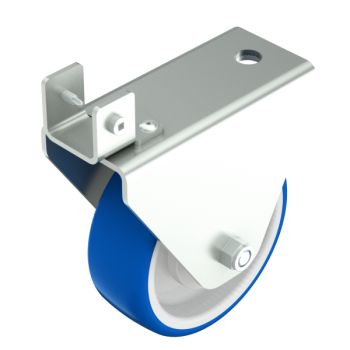 Fixed castor with bolt hole 100mm blue, puk, S80, 150kg