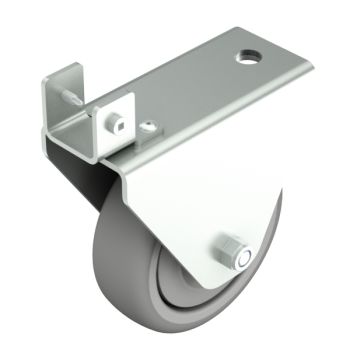 Fixed castor with bolt hole 100mm grey, puk, S94, 150kg