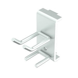 Gereedschapshaak dubbel + geleider, 28x 9mm, max 10kg