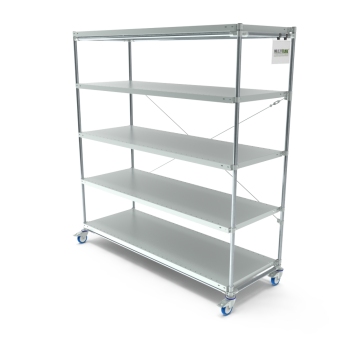 Legbordstelling op wielen, 1700x600mm