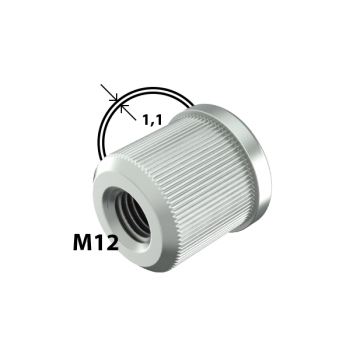 M12 insert nut, 1,1mm stainless steel tube M12 insert nut, 1,1mm stainless steel tube
