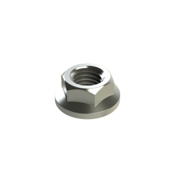 M6 Hexagon nut with toothed flange