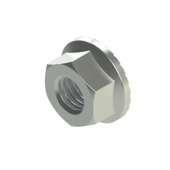 M8 Hexagon nut with toothed flange