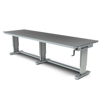 Manual height adjustable workbench, 3500x1000mm Manual height adjustable workbench, 3500x1000mm