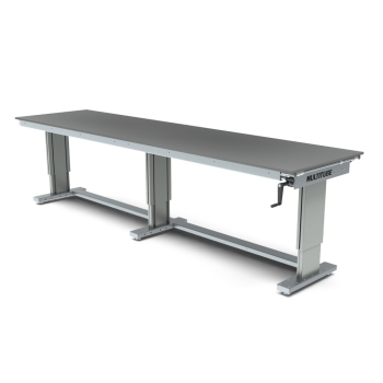 Manual height adjustable workbench, 3500x900mm Manual height adjustable workbench, 3500x900mm