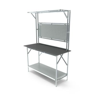 Skonfiguruj stanowisko montażowe ze ścianą i oświetleniem