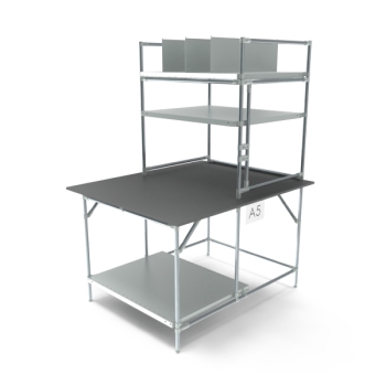 Packing station, 1250x1500mm, shelf 800 mm