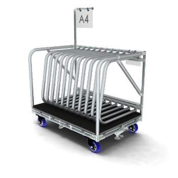 Plattenwagen, 12 Positionen mit Schutz, 1200x800x1000mm