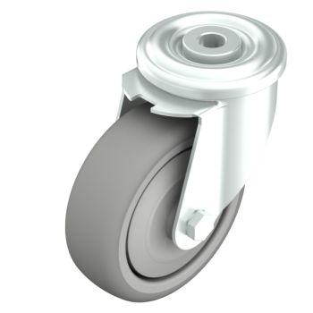 Swivel castor with bolt hole 100mm grey, puk, S94, 150kg
