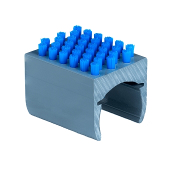 Tube bracket with brush, 6 rows, brush diameter 0,2mm