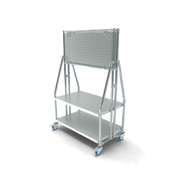 Werkzeugwagen mit Fachboden, beidseitig, auf Rollen, 985x456mm