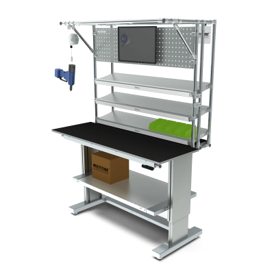 Electrically adjustable worktable